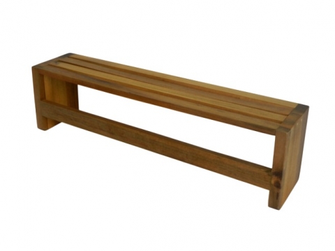 Acacia wall mounted bath shelf